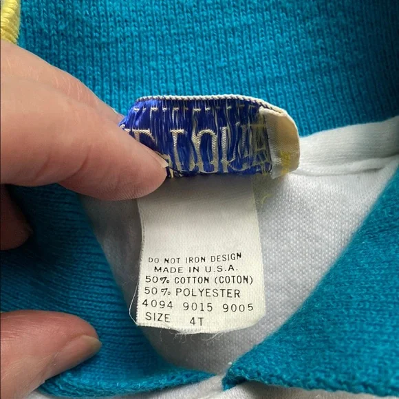 Okie Dokie Blue and White Polo Shirt Sporty Knit Style - Picture 4 of 8